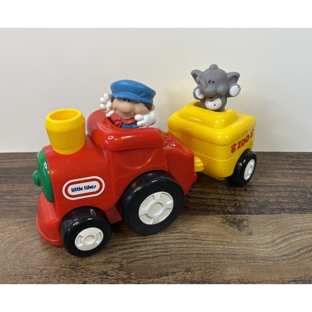 Little Tikes Zoo Train Red Engine With Conductor And Elephant Works